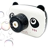 BukBukLAB(ぶくぶくラボ) シャボン玉 電動 かわいいパンダバブルカメラ ストラップ付 液2本付 光る 液だれしない！持ち運びに便利なタンク式 LED 自動 製造機 バブルガン しゃぼんだま 結婚式 誕生日