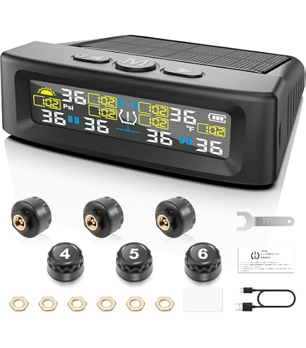 Amazon.co.jp: OBEST 空気圧モニター 6輪 tpms 空気圧センサー タイヤ