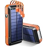 【2024革新版 22.5W/PD18W急速充電】 ソーラーモバイルバッテリー 40800mAh 大容量 モバイルバッテリー 6台同時充電 ケーブル内蔵 ソーラーチャージャー Type-C入出力 4way蓄電 LEDライト付き スマホ充電器 ソーラー