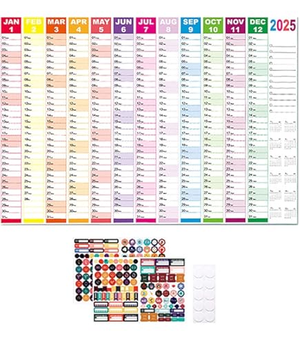 Amazon.co.jp: 2025年壁掛けカレンダー365日ポスターカレンダー