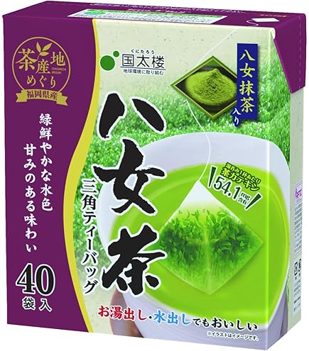 Amazon.co.jp: 国太楼 抹茶入り 八女茶 三角ティーバッグ 80g(40袋)×3