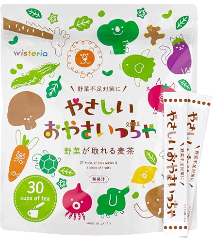 Amazon.co.jp: おやさいっちゃ, 野菜不足対策の粉末麦茶, 食物繊維,39