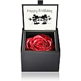 AMOROSA プリザーブドフラワー ダイヤモンドローズボックス85 ディズニー Happy Birthday ブライトレッド ホワイトデー 花 誕生日 記念日 プロポーズ DS85BIR