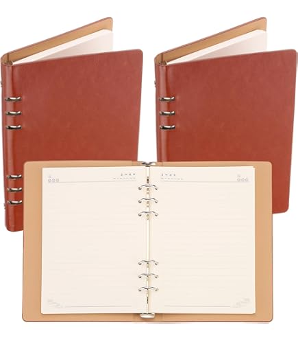 Amazon | PATIKIL 6リングバインダーカバー 2パックA5レザーノート