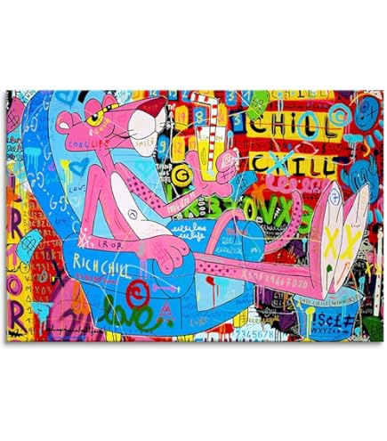 Amazon.co.jp: WOWTAC アートパネル ピンクパンサー 1枚 飾り絵 Pink