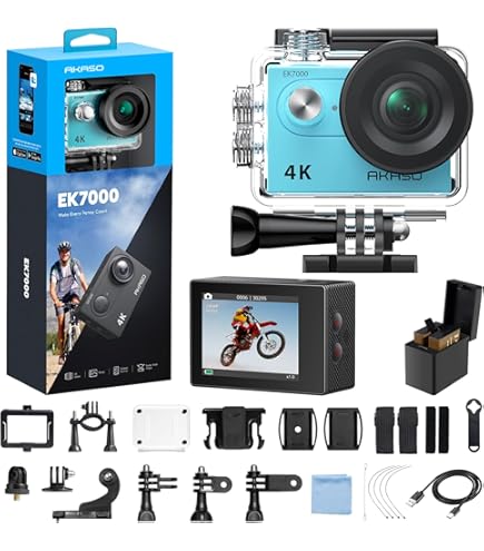 Amazon | GOOKAM Go2アクションカメラ4K 30fps 20MP解像度 170°広角