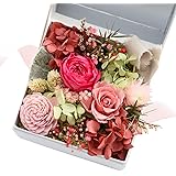 花由 プリザーブドフラワー ボックスフラワー hana cube -nouveau-（ヌーヴォ）白箱 ピンク マケプレお急ぎ便
