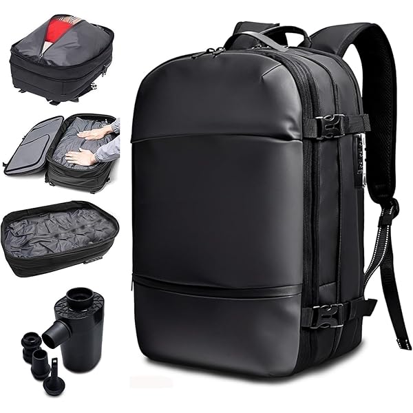 〇Of66 未使用真空圧縮 バックパック トラベルバッグ ブラック 〇Of66 未使用真空圧縮 バックパック トラベルバッグ ブラック