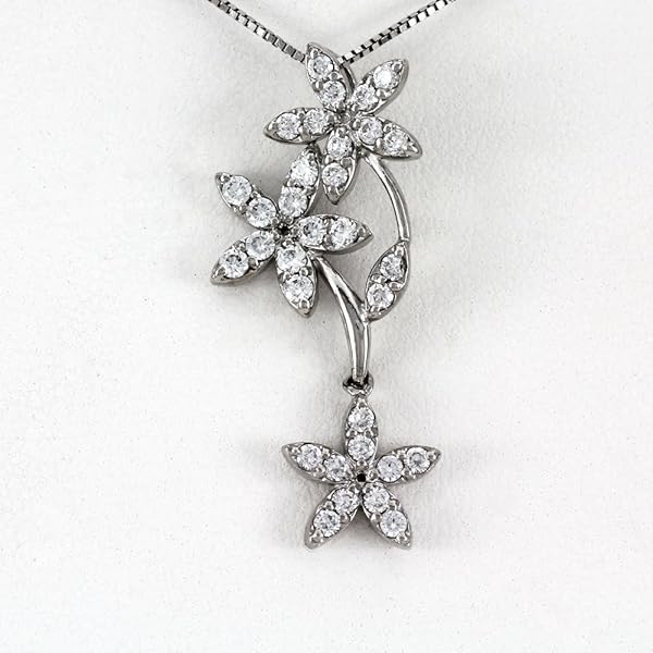 Amazon | [Queen]プラチナ(Pt900) ダイヤモンド トリロジー ネックレス