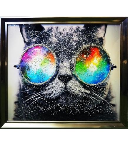 Amazon.co.jp: クリスタルアート ファンキーキャッツ 41x41cm 猫