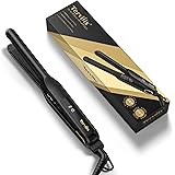 Terviiix ストレートアイロン 15mmヘアアイロン メンズ 前髪用ヘアアイロン ストレート カール2way 10秒の急速加熱 持ち運びミニヘアアイロン 10段階温度設定120-210℃ 海外対応 耐熱ポーチ付き
