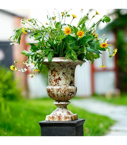 花鉢　スチール　大型　アンティーク　置物 楽天市場】プランター 大型 ローマ調 ポット つた模様 鉢 大きい