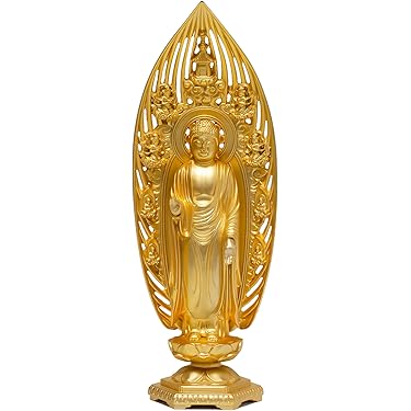 金運爆上げ！祈祷済！魂入り木製　普通の三尊仏ではありません！阿弥陀如来様 金運爆上げ 持ち運び仏壇！高野山 魂入り阿弥陀如来 鳳凰厨子入り 金運