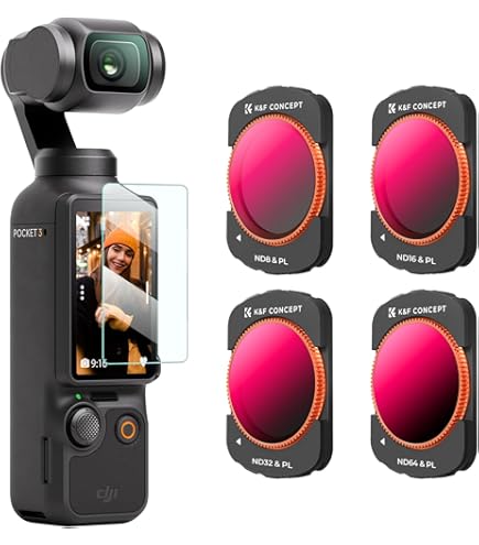 Set 4 Filtri Magnetici Per DJI Osmo Pocket 3: Black Mist 1/4, ND16, ND64 E ND256, Con Vetro Ottico AGC