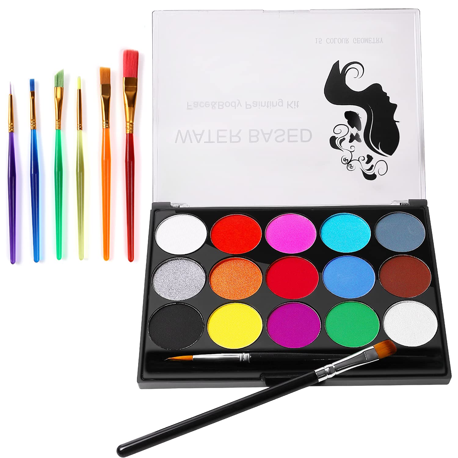 Worldcosmetics365 フェイスペイント 15色 【国内検査済】 安全 ボディペイント ベリーペイント アートメイク アイシャドウ アイライン チーク メイクアップ 化粧 コスプレ 小道具 メイク コスメ 仮装 安全 絵具 ハロウィン H