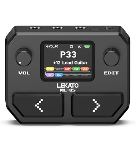 Amazon.co.jp: LEKATO マルチエフェクトギターペダル 125エフェクト 40