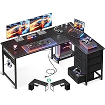 Amazon | AODK ゲーミングデスク 引き出し付き パソコンデスク