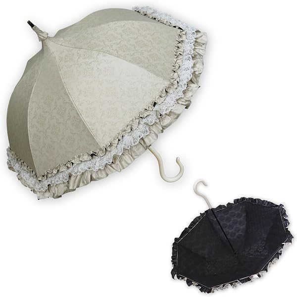 Amazon | パゴダ 日傘 晴雨兼用 UVカット 47cm ショートサイズ フリル