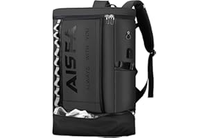 [AOSLE] リュック メンズ 防災リュック 大容量 底部拡張30-35L 15.6インチPC 反射ストリップ付き USB充電ポート付き 旅行 修学 防災 防水 登山 通勤 多機能 通気性 A4収納 靴/弁当収納