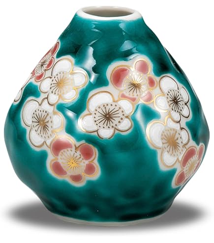 Amazon.co.jp: 九谷焼 6号花瓶 吉田屋柏に鳥 : ホーム＆キッチン