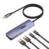 10Gbps ハブ USB-C 4ポート（USB-C×2・USB-A×2） USB 3.2 Gen 2規格 タイプC ハブ Type-AとType-C各2ポート増設 10G超高速データ転送 Type-C 拡張ドック 1M ナイロン編みケーブル MacBook Pro/Air 、 iMac、iPad Pro/Air 、iPhone 15/15 Pro、 Galaxy S23/S24などに対応