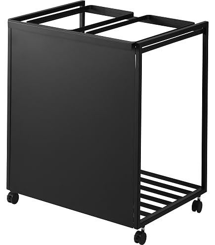 【開封済未使用品】山崎実業tower ゴミ箱45L2分別黒ブラック Amazon｜目隠し分別ダストワゴン タワー 45L 2分別 ブラック