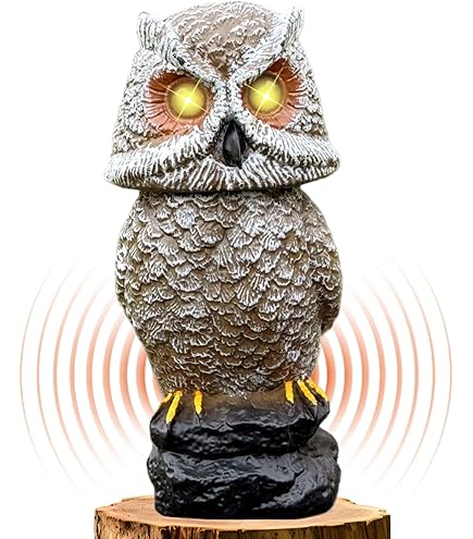 Ugold Solar Powered Garden Owl with Motion Detection, Rotating