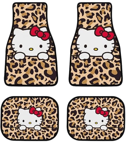 Amazon | 車用フロアマット ハローキティ ヒョウ柄 カーマット 4枚