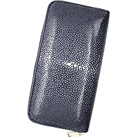 スティングレイ ラウンドファスナー ストラップ付エイ革 キャビア加工 黒×白×灰 Amazon.co.jp: [レヴェッタ] エイ革 長財布 スティングレイ