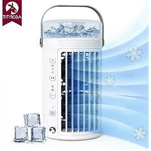 チチロバ(TITIROBA) 冷風機 冷風扇 スポットクーラー 卓上 扇風機 小型 usb 冷風器 送風機 ポータブルエアコン ミニクーラー パーソナルクーラー 暑さ 熱中症対策 グッズ 加湿 冷却 空気清浄 ミスト 風量3段階調整 強力 ライト付き 人気 ファン 省エネ コンパクト 寝室 オフィス 2020 改良式 ホワイト LF-01