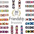 iShyan Woven Friendship Bracelets 20 Pcs Braided Bracelets Handmade Colorful Adjustable String Bracelets