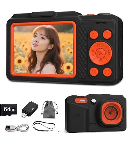 Amazon | デジカメ 4Kデジタルカメラ 6400万画素 ミニカメラ 3.0