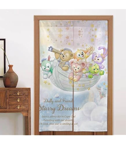 リカ　のれん ダッフィーフレンズ Amazon｜のれん ダッフィーフレンズ ドアカーテン 間仕切り 目隠し