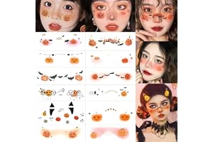 ハロウィン シール フェイス 12枚 タトゥーシール 顔 かぼちゃ 幽霊 防水 ステッカー かわいい コスプレ メイク 飾り 仮装 パーティー 男女兼用 [並行輸入品]