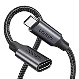 UGREEN USB-C 延長ケーブル 延長コード PD対応 100W/5A 急速充電 USB3.2 Gen2(10Gbps) 高速データ転送 【4K@60Hz対応】タイプc 双方向転送 Type C 高耐久ナイロン編み TPE素材 iphone17/Galaxy S24/Mac Book/iPad/Switch Surface等USB Cデバイス対応 1M 黒