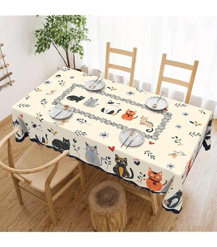 Sodahl 100%コットン　テーブルクロス 140×220 cm Amazon｜テーブルクロス 綿100％ 無地 140*220cm 防水 滑り止め すべり