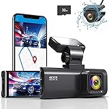 REDTIGER ドライブレコーダー 前後カメラ 4K UHD 800万画素 GPS WIFI搭載 IMX415センサー WDR搭載 3.16インチ小型 ドラレコ 駐車監視 ノイズ/LED信号機対策済 Gセンサー 衝撃感知 防水バックカメラ 超広角 