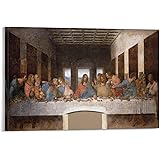 Leonardo Da Vinci 絵画 ポスター (最後の晩餐) キャンバス アートパネル ポスター 壁アート モダン リビング ベッドルーム 部屋飾り 油彩画16x24inch(40x60cm)
