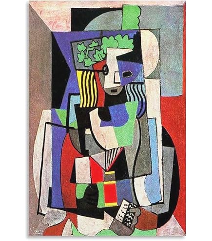 Amazon.co.jp: パブロ・ピカソキュビズムの女絵画 インテリア アート
