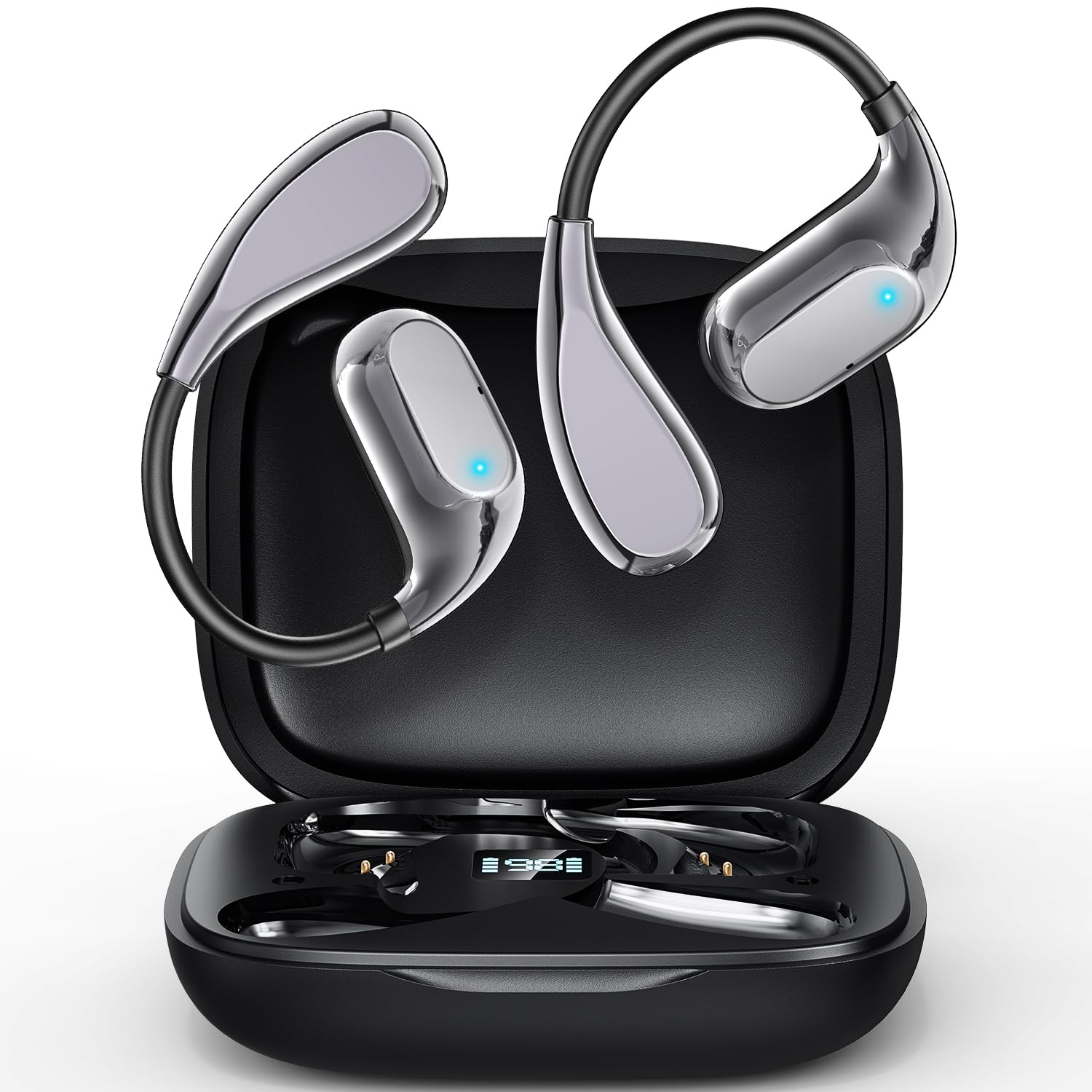ワイヤレスイヤホン 【2026新登場・最大60時間再生】 こつでんどう イヤホン bluetooth 小型 軽量 骨伝導 耳掛け IP54 防水 マイク付き ノイズキャンセリング Type-C 充電式 大容量バッテリー 片耳 両耳対応 耳ふさがない