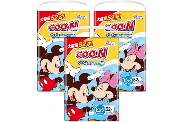 GOO.N Big Size Underwear, Super Absorbent Diapers (26.5 - 48.5 lbs (12 - 22 kg)), 156 Pieces (52 x 3), Case Sale, Amazon.co.j