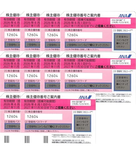 Amazon | ANA（全日空）株主優待券 10枚セット 有効期限2026年11月30日
