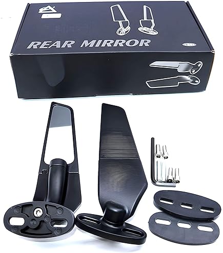 Amazon | LK13-4 アルミ製 可変 スリム ウイング ミラー カウルミラー