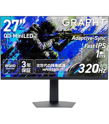 Amazon.co.jp: GRAPHT ゲーミングモニター THE SHOOTER QD MiniLED