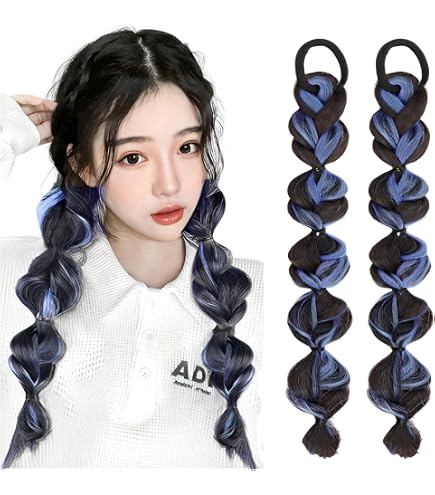 Amazon.co.jp: ヘアエクステ 三つ編み ウィッグ 2個セット 取り付け