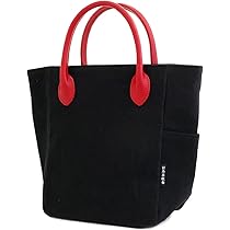 日乃本帆布 トートバッグ ブラック×レッド レザー A4 ユニセックス Amazon | 日乃本帆布 帆布 トートバッグ 革手付き ミニサイズ
