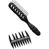 バブロポマード ヘアブラシ メンズ ガイコツブラシ ＆ メッシュコーム（黒） 櫛 スケルトンブラシ