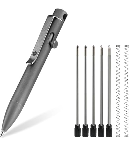チタン製　ボールペン edc Amazon | チタンボルトアクションペン EDC ノック式ボールペン
