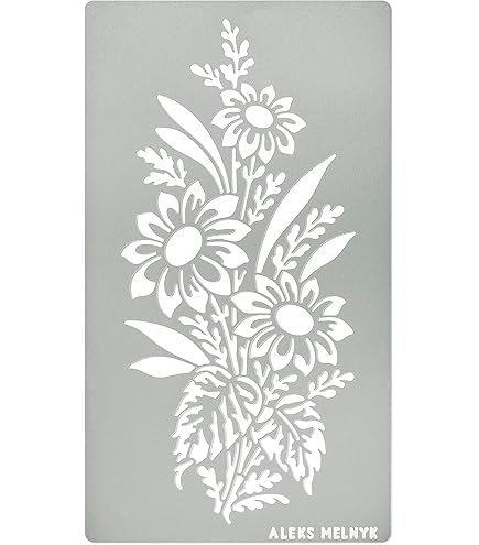 Aleks Melnyk 7 Metal Journal Stencil - Flowers, Vines, Vintage - View #10