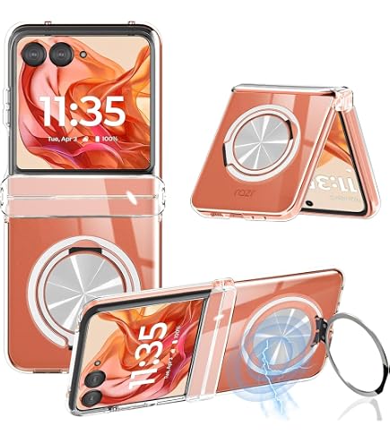 Amazon.co.jp: Motorola Razr 50/60 ケース クリア MagSafe対応 リング